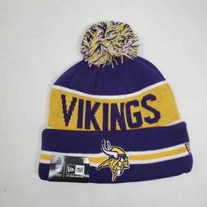 NEW NFL Minnesota Vikings Sideline Coach Pom Beanie RARE Vintage 2014 Authentic
